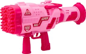 LEAN Bublifuková elektrická pištoľ, 64 otvorov - ružová