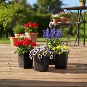 Plastový květináč s podmiskou Cubi 25x25 cm - výber z 5 prevedení