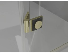 Mexen Lunar T, výklopný ľavý sprchový kút 125 x 100 cm, 8mm číre sklo, zlatý matný profil, 834T-125-100-55-00-L