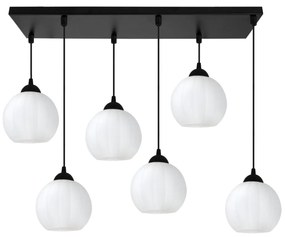 Závesné svietidlo Costa, 6x biele sklenené tienidlo, b