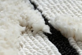 Koberec SEVILLA Y611A mreža, diamanty hnedý / biely, Maroko, Shaggy