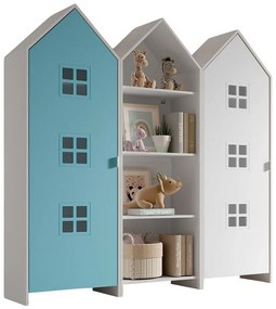Bielo-svetlomodrá otvorená detská šatníková skriňa 173x171,5 cm CASAMI BRUGES – Vipack