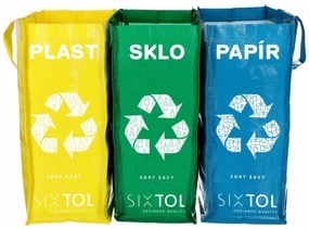 Sixtol Tašky na triedený odpad SORT EASY 3 SLIM, 18 x 30 x 40 cm, 3 x 22 l, 3 ks
