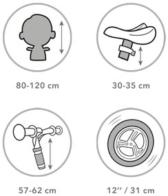 Detský balančný bicykel Kidwell REBEL 12", žlto-čierny, ľahký 2,64 kg