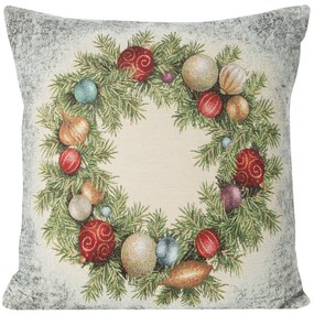 VIANOČNÁ GOBELÍNOVÁ DEKORAČNÁ OBLIEČKA NA VANKÚŠ 47X47 VZOROVANÁ