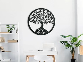 drevko Drevený obraz Strom života Rast a stabilita Rozmer obrazu: 44,5 x 44,5 cm, Farba dekorácie: Čierna