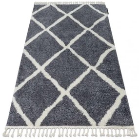 Koberec BERBER CROSS B5950 sivý / biely Fredzle berber marokánsky