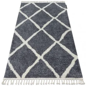 Koberec BERBER CROSS B5950 sivý / biely Fredzle berber marokánsky