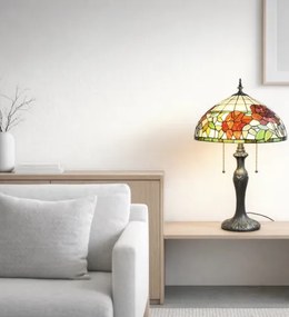 Stolné svietidlo Tiffany vitráž ROSE stojan Deluxe Ø36*60