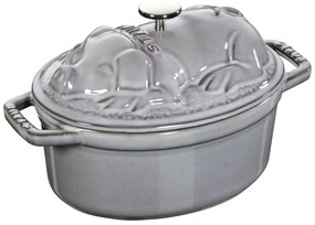 Staub Cocotte hrniec v tvare prasaťa 17 cm/1 l sivý, 1121718