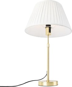Stolná lampa zlatá/mosadzná so skladaným tienidlom krémovým 35 cm - Parte
