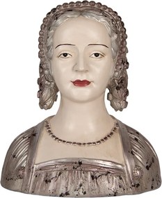 Béžová antik dekorácia busta žena s ozdobným účesom - 27*15*30 cm