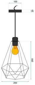 Toolight - Stropná lampa Reno 1xE27 180986, čierna, OSW-00011