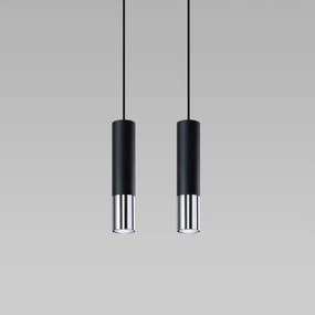 Sollux SL.0941 - Luster na lanku LOOPEZ 2xGU10/10W/230V čierna/chróm