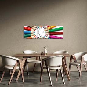 Obraz ceruziek (s hodinami) (90x30 cm)