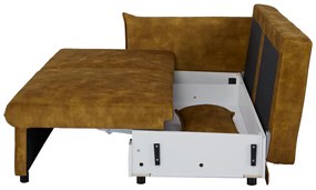 Rozkladacia pohovka APARTMENT 215 cm zamatová horčicovo žltá