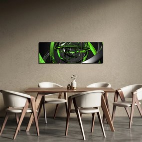 Obraz abstrakcie (s hodinami) (90x30 cm)