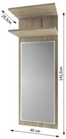 Panel so zrkadlom Orestes 45 - dub san remo