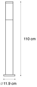 Moderné vonkajšie lampy na stĺp z nerezovej ocele 110 cm IP44 - Rox