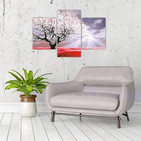 Červený obraz stromu (90x60 cm)