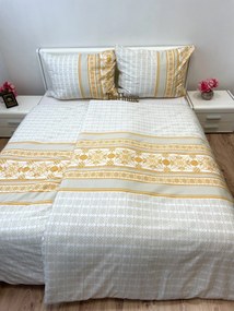 Obliečky bavlnené Angelika gold TiaHome - 1x Vankúš 90x70cm, 1x Paplón 140x220cm