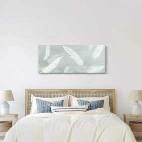 Obraz - Biele pierka (120x50 cm)