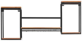 furniture-nabytek.cz - Masívna závesná polica Aro z kovu a dreva, lakovaná, hnedá – 100×20×41 cm