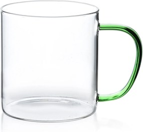 Sklenený hrnček PETER zelený 450 ml číry