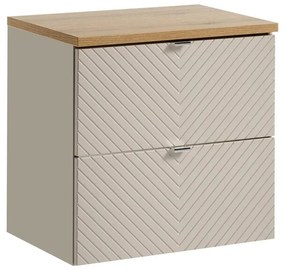 Závesná skrinka pod umývadlo Viva Cashmere s doskou 60 cm kašmír/dub evoke