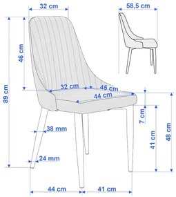 Jedálenská stolička LORIENT zamatová, tmavozelená