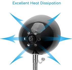 Aigostar -  Stolná lampa s klipom 1xE27/11W/230V čierna/chróm