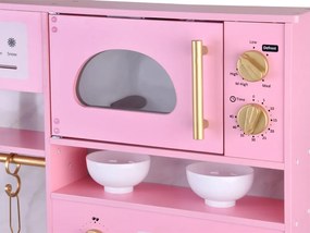 Veľká interaktívna drevená kuchyňa s pôvabnými zlatými doplnkami a kávovarom ZA5933