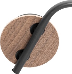 Stropné svietidlo čierne 44,5 cm s dymovým sklom a drevom 3-svetlo - Vidro