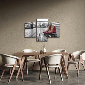 Obraz červených starých kolieskových topánok (90x60 cm)