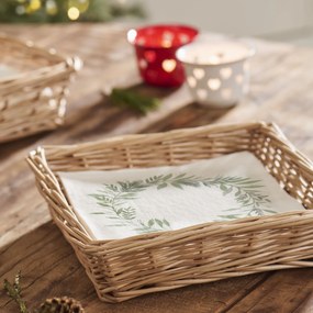 Ib Laursen Prútený košík na papierové servítky Square