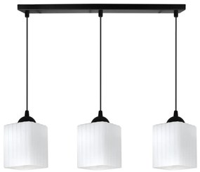 Závesné svietidlo Riffle Square, 3x biele sklenené tienidlo, b