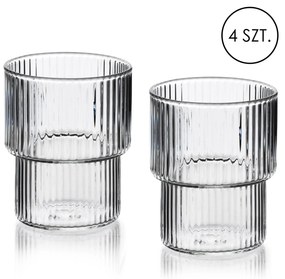 Sada 4 ks sklenic ELLA STRIPES 320 ml čirá