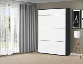 Nabytekmorava Sklápacia posteľ VS 1054 P - 200x160 cm A nosnosť postele: štandardná nosnosť, farba lamina: buk/biele dvere