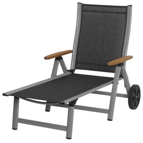 ASS COMFORT lehátko - strieborné + čierne