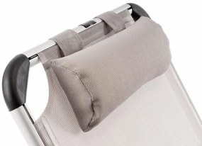 Záhradné skladacie ležadlo s vankúšom - sivé