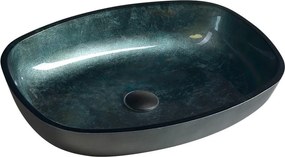 Sklenené umývadlo v petrolejovej farbe 54x39,5 cm Kvaore – Sapho