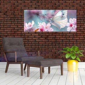 Obraz - Motýľ na čerešni (120x50 cm)