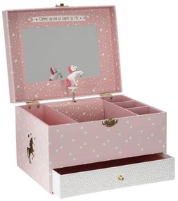 Hracia skrinka Unicorn, 21,5x14x17,5 cm, ružová