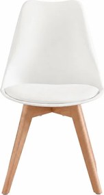 Set štyroch jedálenských stoličiek KDCB35888WD01 (4 ks) biele / hnedé nohy