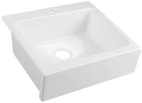 Sapho Sapho, ARYA keramický drez s otvorom pre batériu 66x62cm, biela, 50166