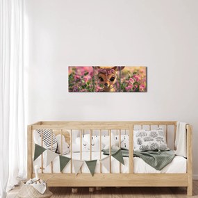 Obraz - Roztomilá srnčeka (s hodinami) (90x30 cm)