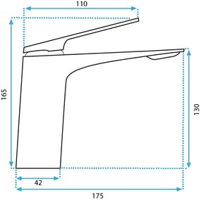 Rea Avalon, umývadlová batéria h-165, zlatá lesklá, REA-B1118
