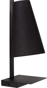 Lucide 30295/01/30 - Stmievateľná stolná lampa GREGORY 1xE27/60W/230V USB čierna