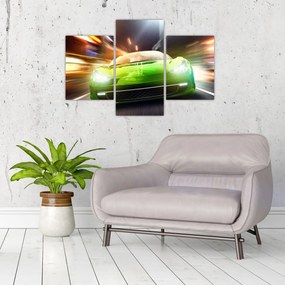 Obraz - Zelené závodné auto (90x60 cm)