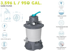 Filtrácia Sand Pool Pump 3596 l/h Bestway 58515